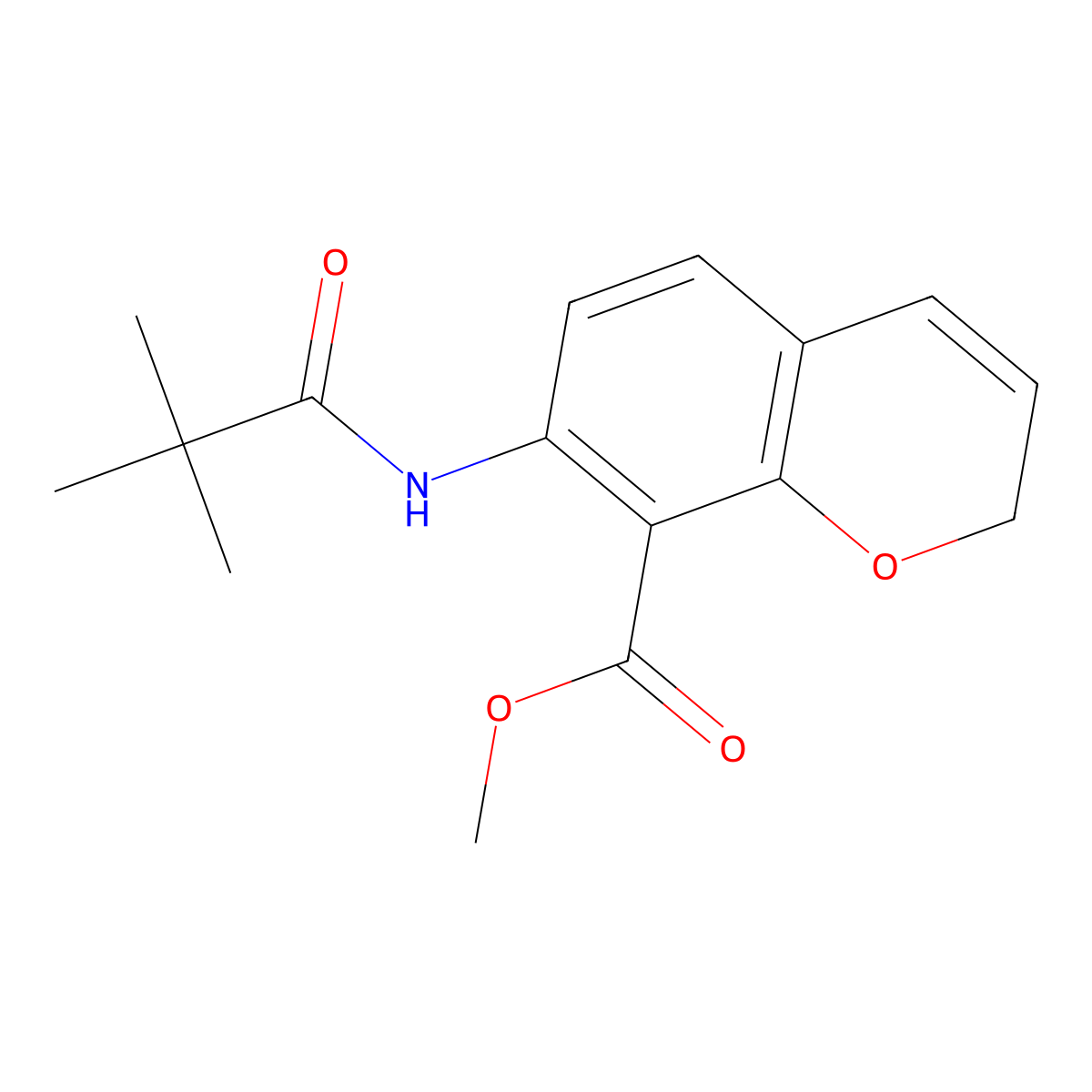 Methyl 7-pivalamido-2H-chromene-8-carboxylate molecular structure, CAS 1412976-26-1