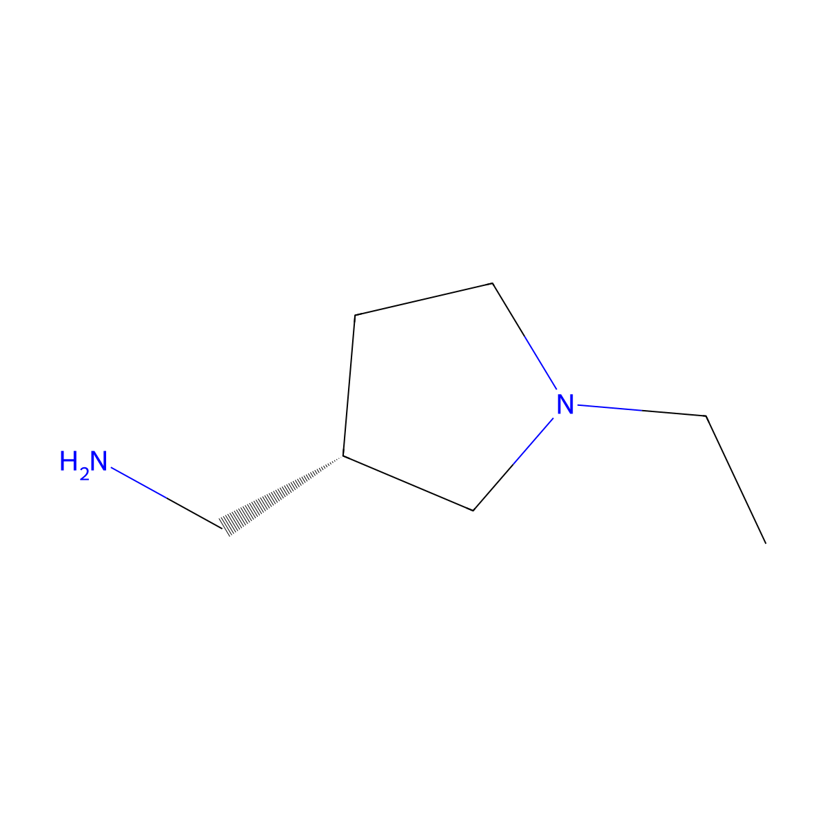 (S)-(1-Ethylpyrrolidin-3-yl)methanamine molecular structure, CAS 1412978-46-1