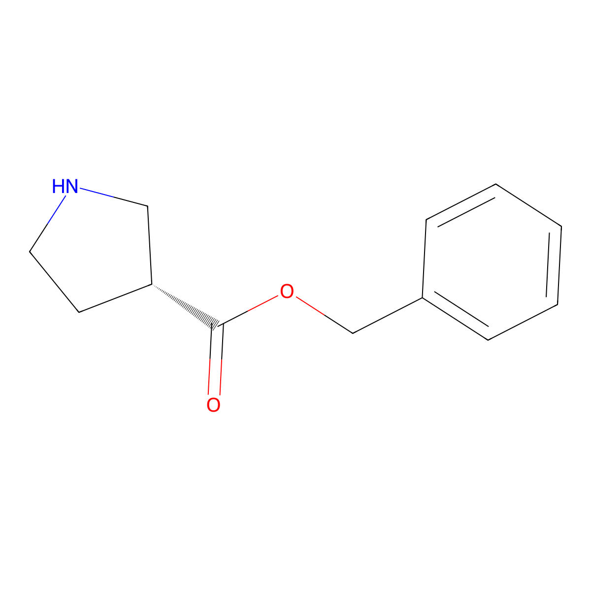 Benzyl (3R)-pyrrolidine-3-carboxylate molecular structure, CAS 1412978-94-9
