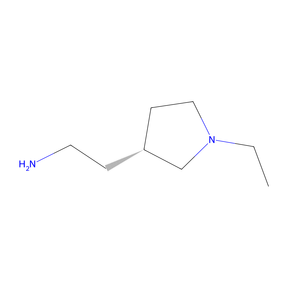 (R)-2-(1-Ethylpyrrolidin-3-yl)ethanamine molecular structure, CAS 1412979-05-5