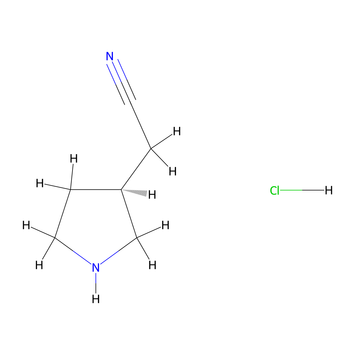 2-((S)-pyrrolidin-3-yl)acetonitrile hydrochloride molecular structure, CAS 1412979-09-9