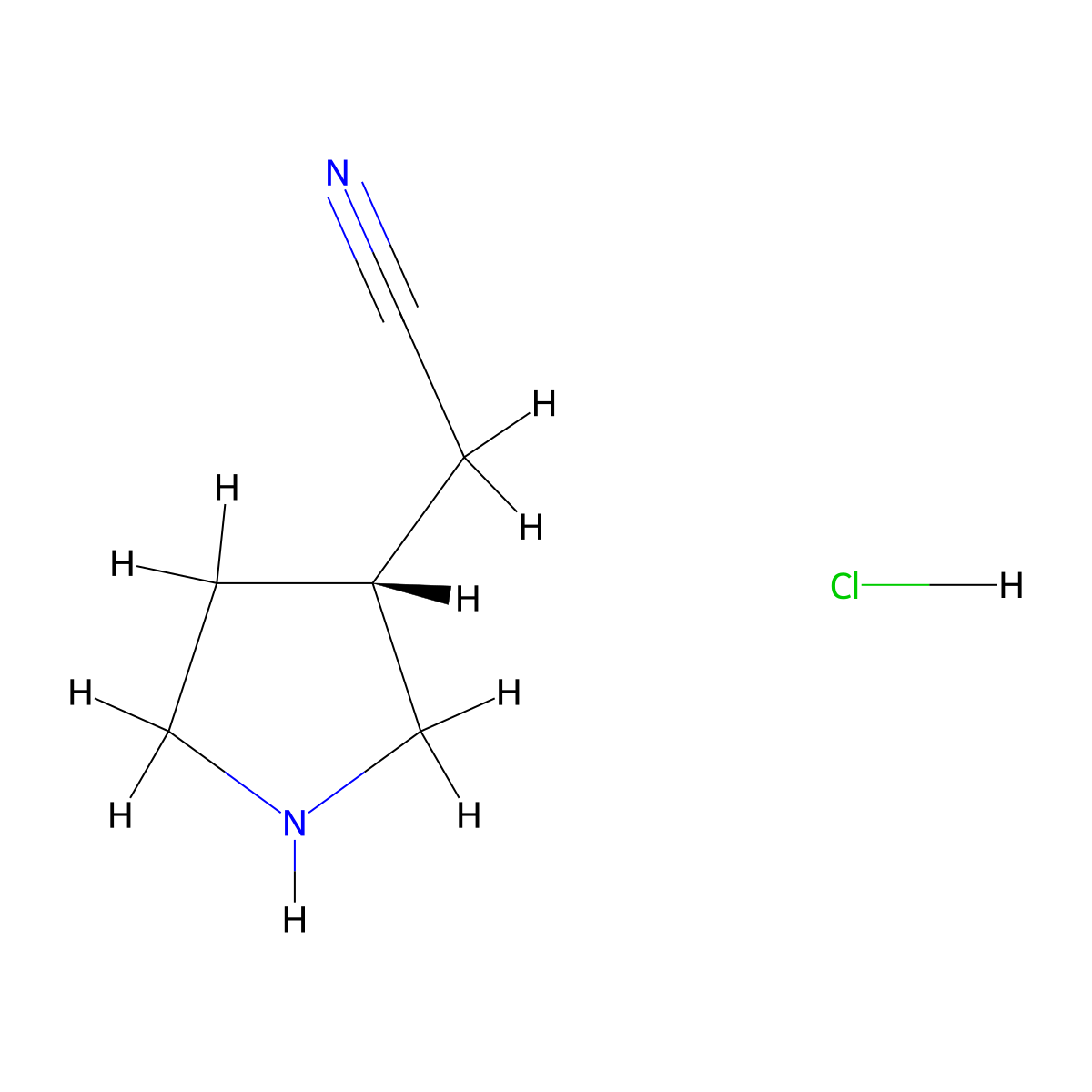 (R)-2-(Pyrrolidin-3-yl)acetonitrile hydrochloride molecular structure, CAS 1412979-18-0