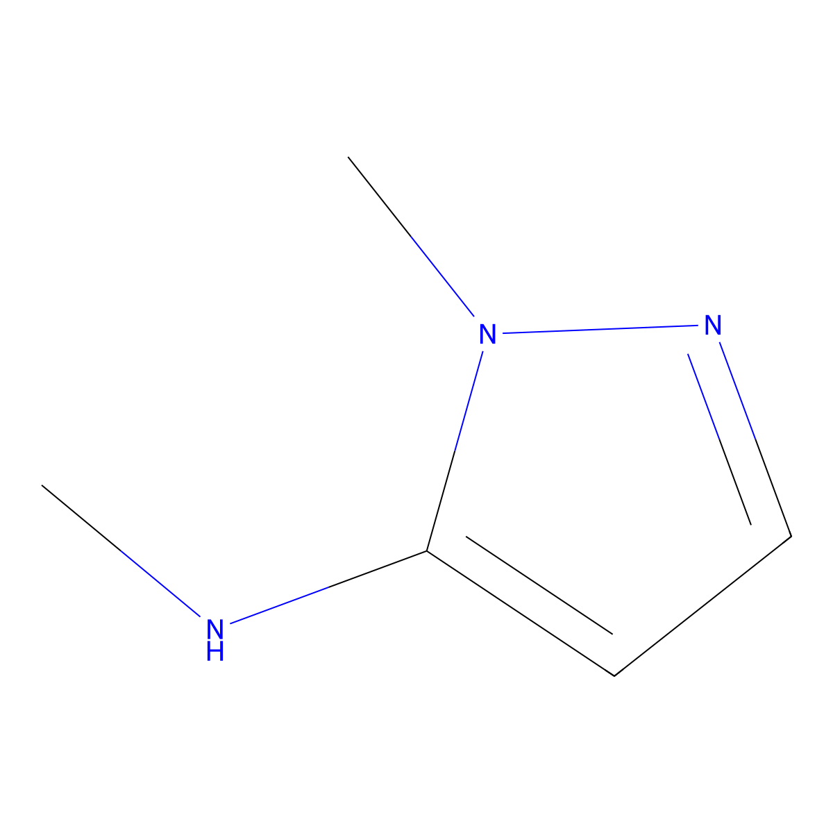 N,1-dimethyl-1H-pyrazol-5-amine molecular structure, CAS 141299-83-4