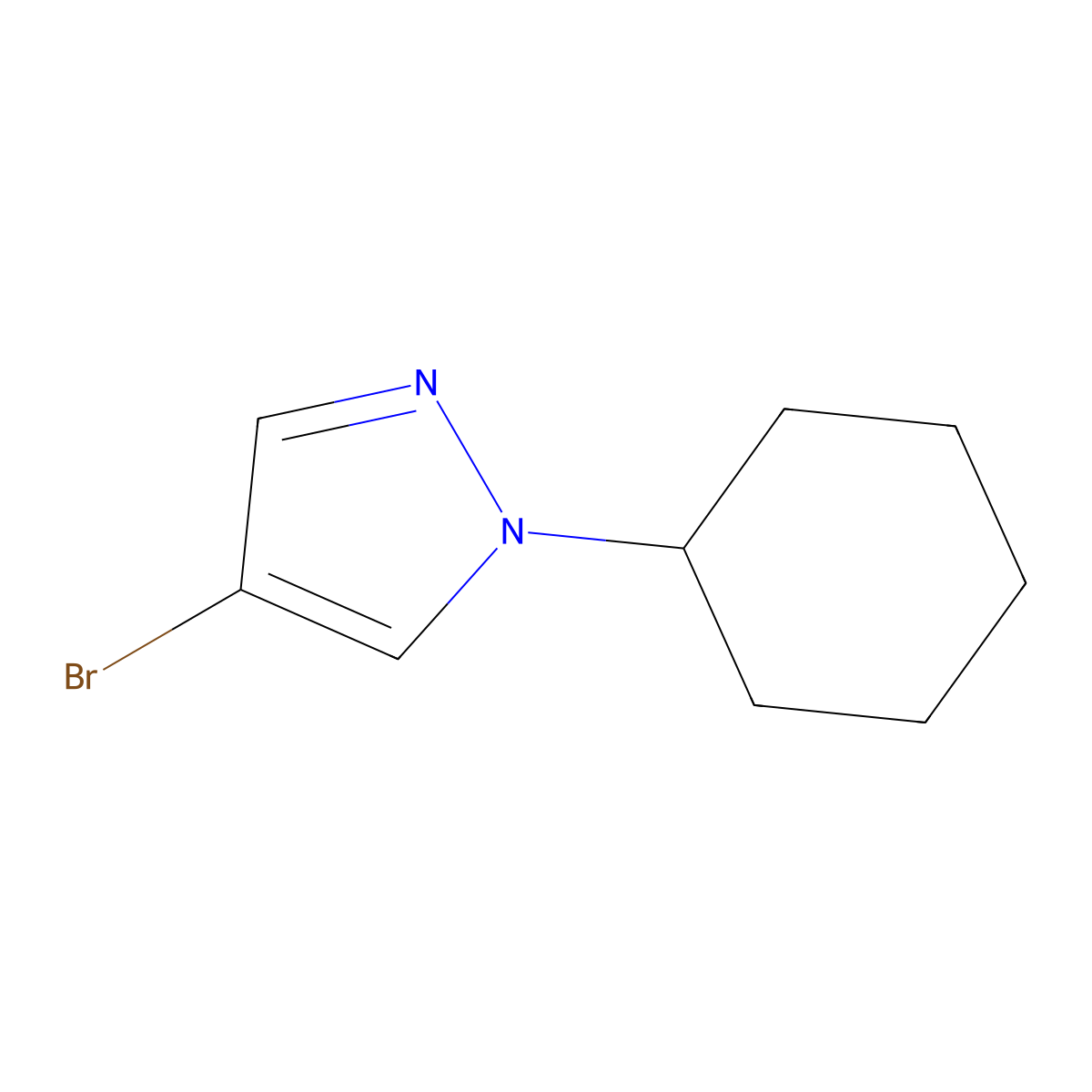 4-bromo-1-cyclohexyl-1H-pyrazole molecular structure, CAS 141302-40-1