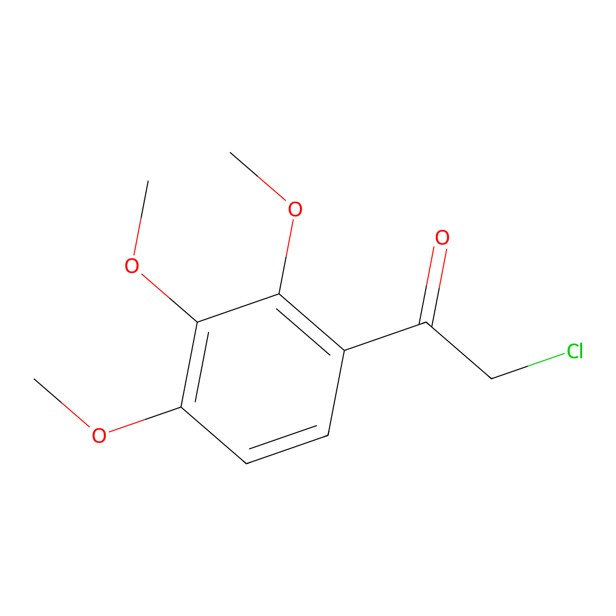 2-Chloro-1-(2,3,4-trimethoxyphenyl)ethan-1-one molecular structure, CAS 141303-25-5