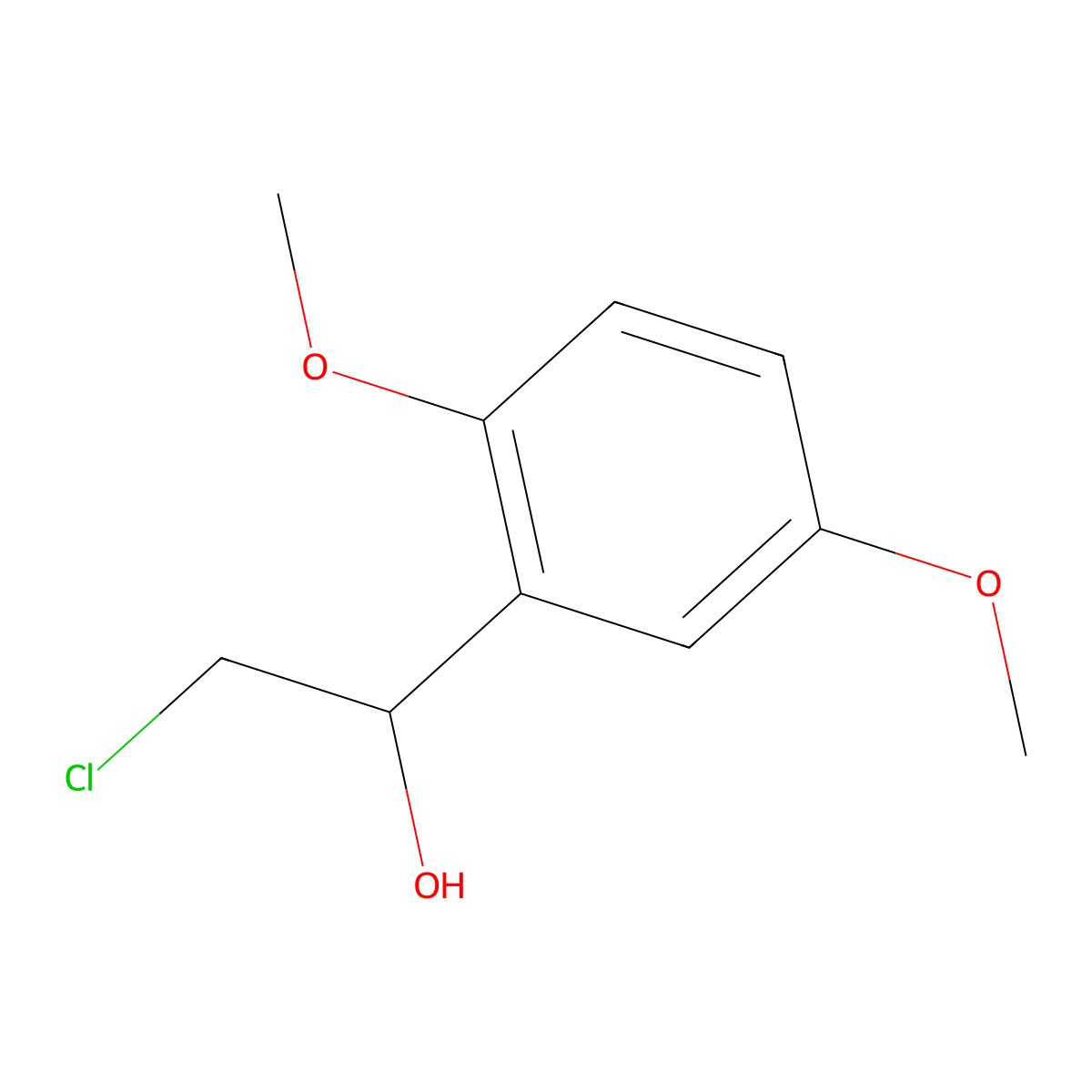 2-Chloro-1-(2,5-dimethoxyphenyl)ethan-1-ol molecular structure, CAS 141303-31-3
