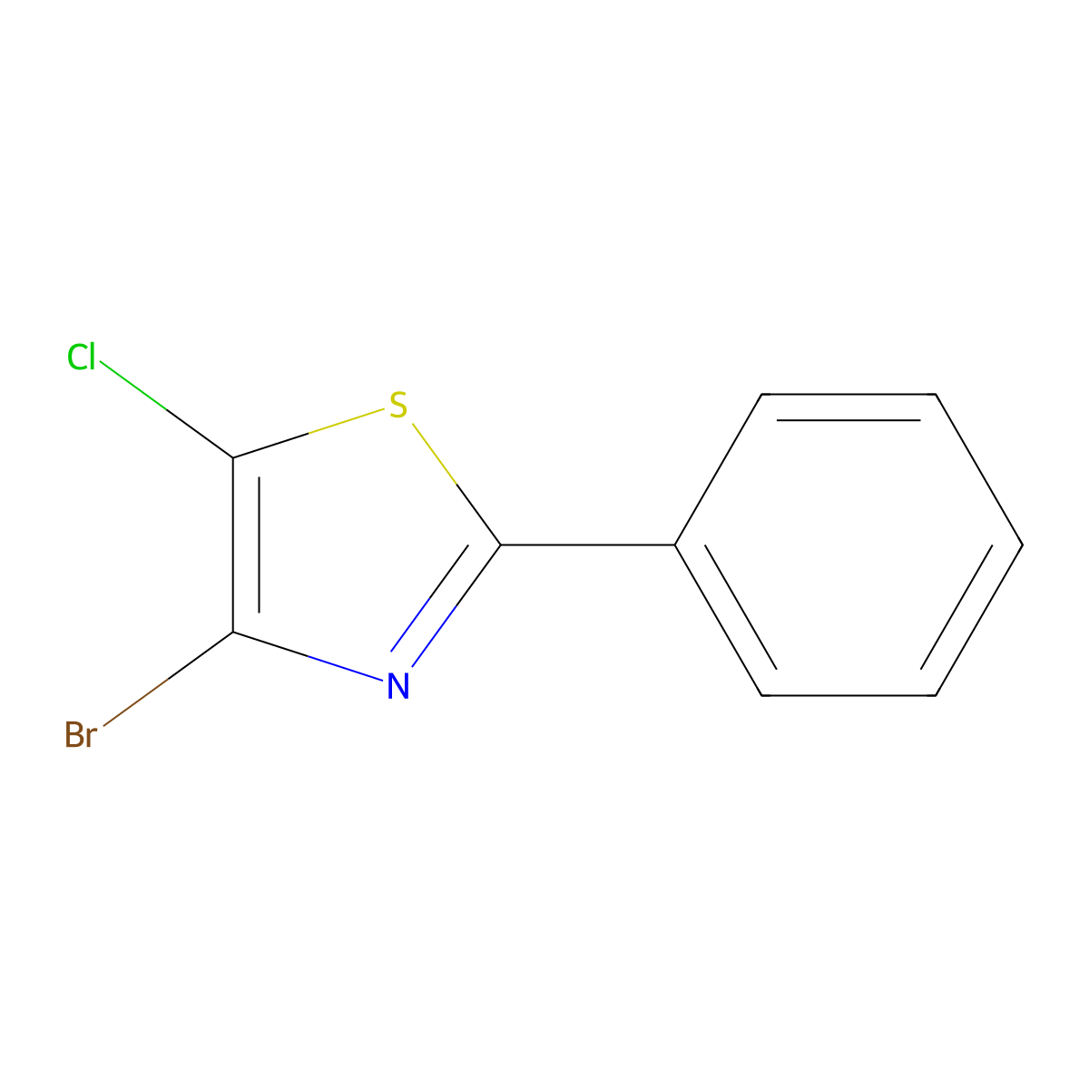 4-Bromo-5-chloro-2-phenylthiazole molecular structure, CAS 141305-42-2