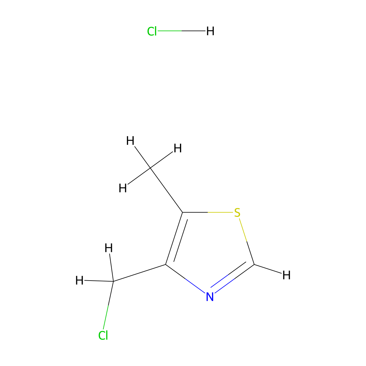 4-(Chloromethyl)-5-methyl-1,3-thiazole hydrochloride molecular structure, CAS 141305-55-7