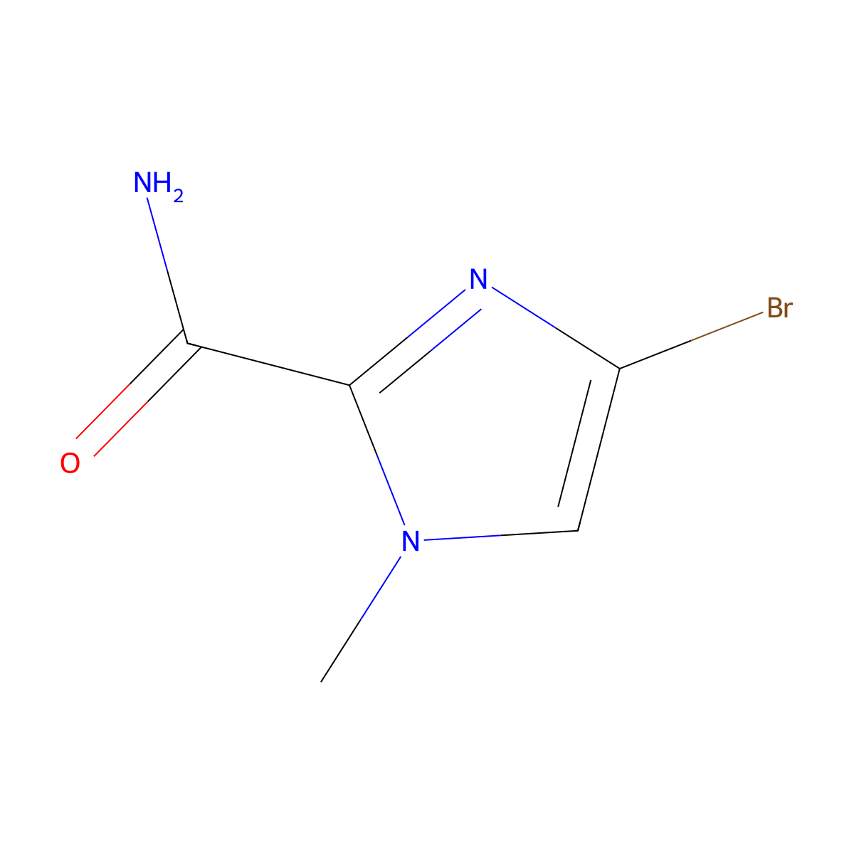 4-bromo-1-methyl-1H-imidazole-2-carboxylic acid amide molecular structure, CAS 1413063-58-7