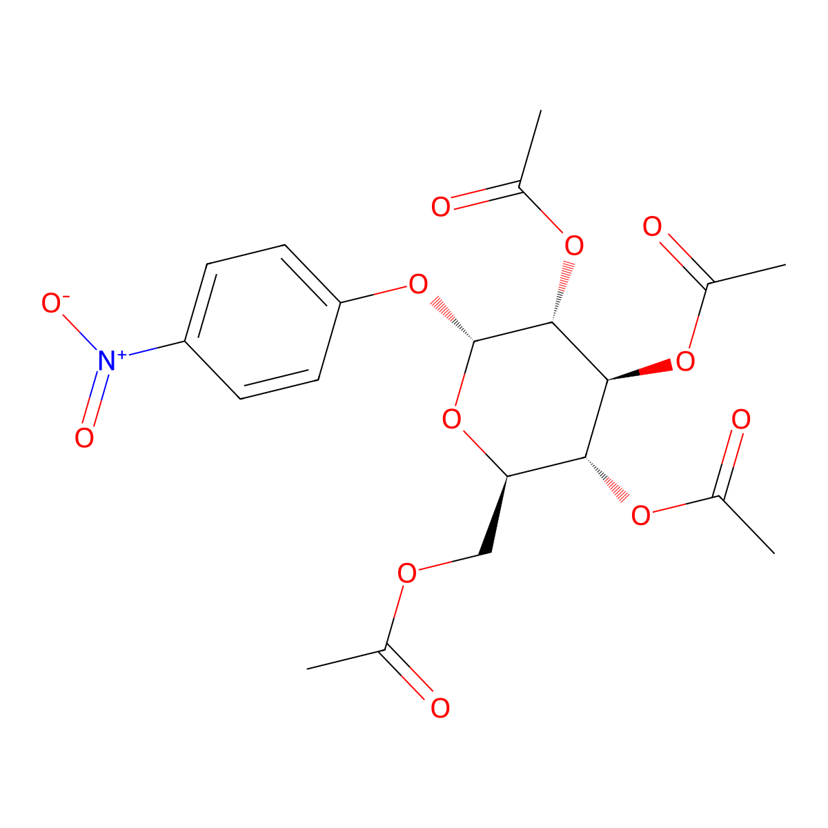 4-Nitrophenyl 2,3,4,6-tetra-O-acetyl-alpha-D-glucopyranoside molecular structure, CAS 14131-42-1