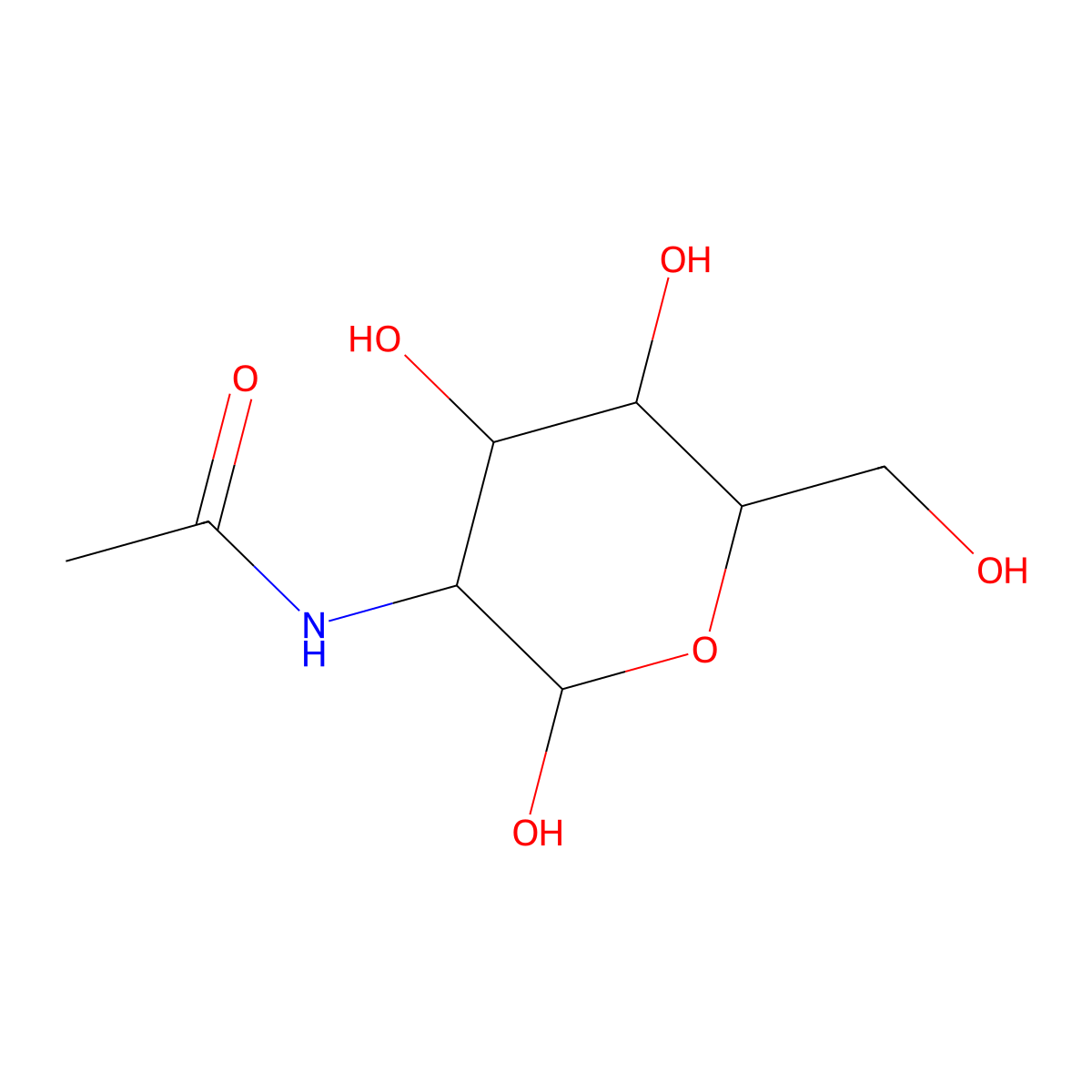 alpha-D-N-Acetylmannosamine molecular structure, CAS 14131-64-7