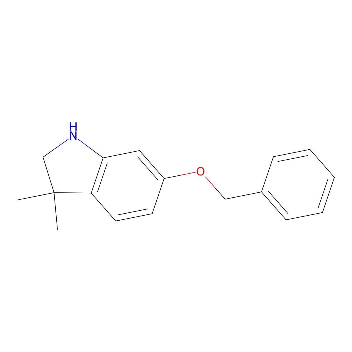 6-(Benzyloxy)-3,3-dimethyl-2,3-dihydro-1H-indole molecular structure, CAS 141315-03-9