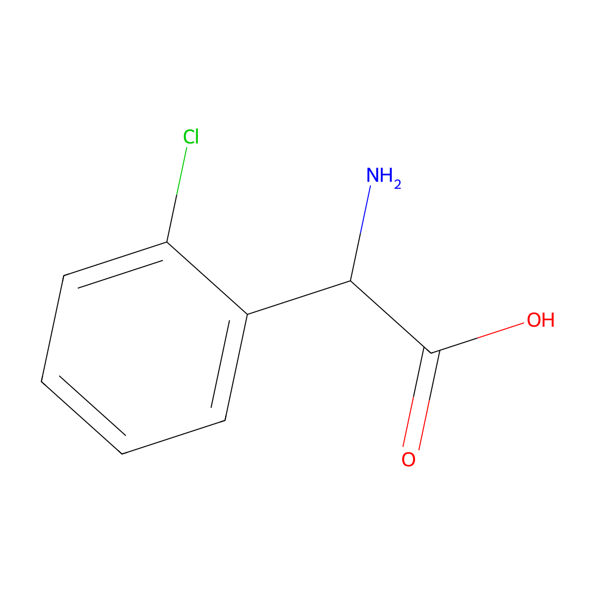 (2S)-2-amino-2-(2-chlorophenyl)acetic acid molecular structure, CAS 141315-50-6