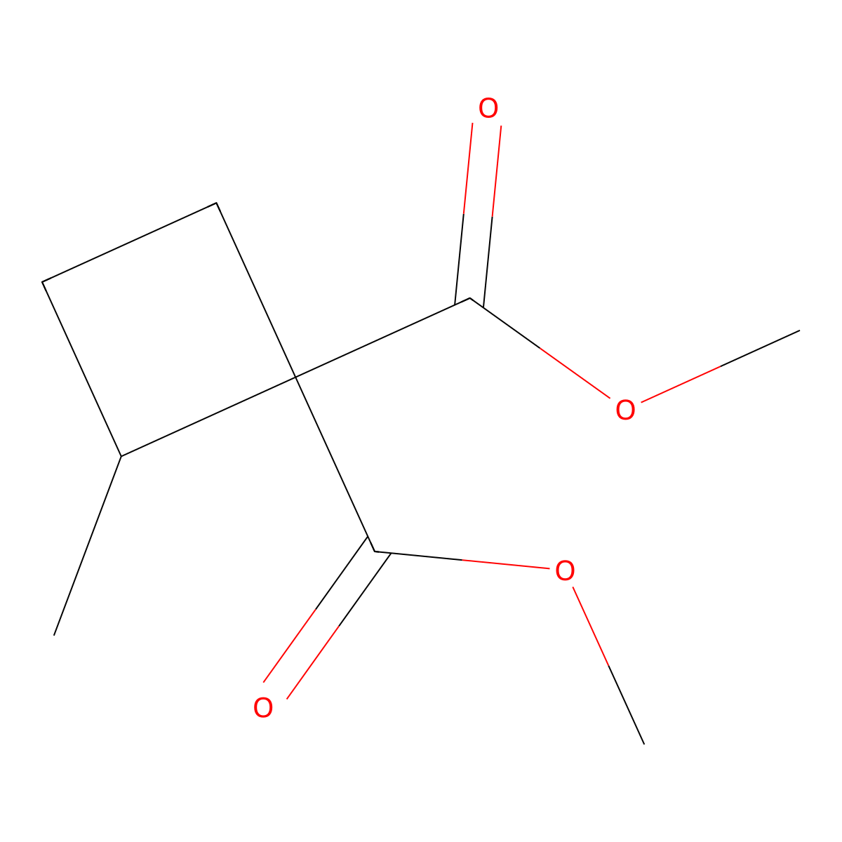 1,1-Dimethyl 2-methylcyclobutane-1,1-dicarboxylate molecular structure, CAS 14132-43-5