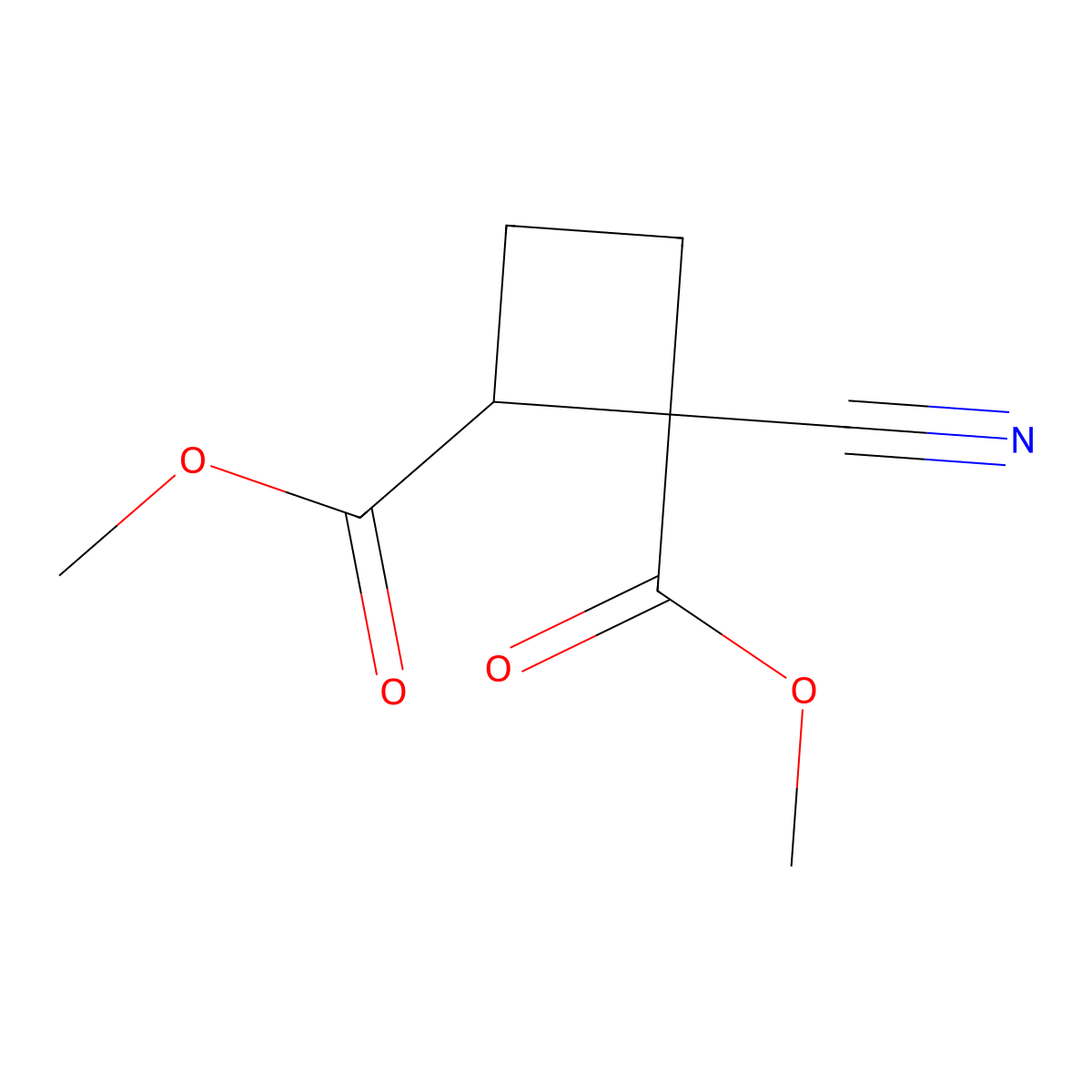 Dimethyl 1-cyano-1,2-cyclobutanedicarboxylate molecular structure, CAS 14132-45-7