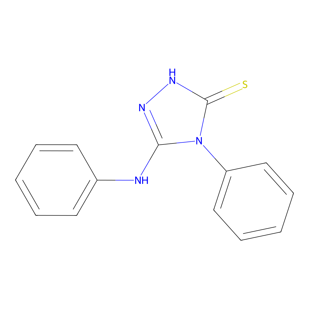 5-Anilino-4-phenyl-4H-1,2,4-triazole-3-thiol molecular structure, CAS 14132-84-4