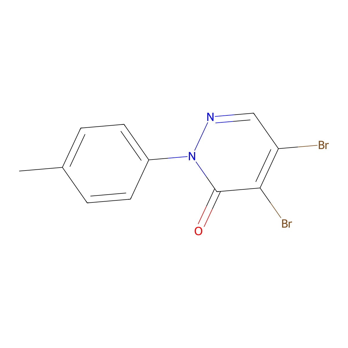 4,5-dibromo-2-(4-methylphenyl)-3(2H)-pyridazinone molecular structure, CAS 14132-98-0