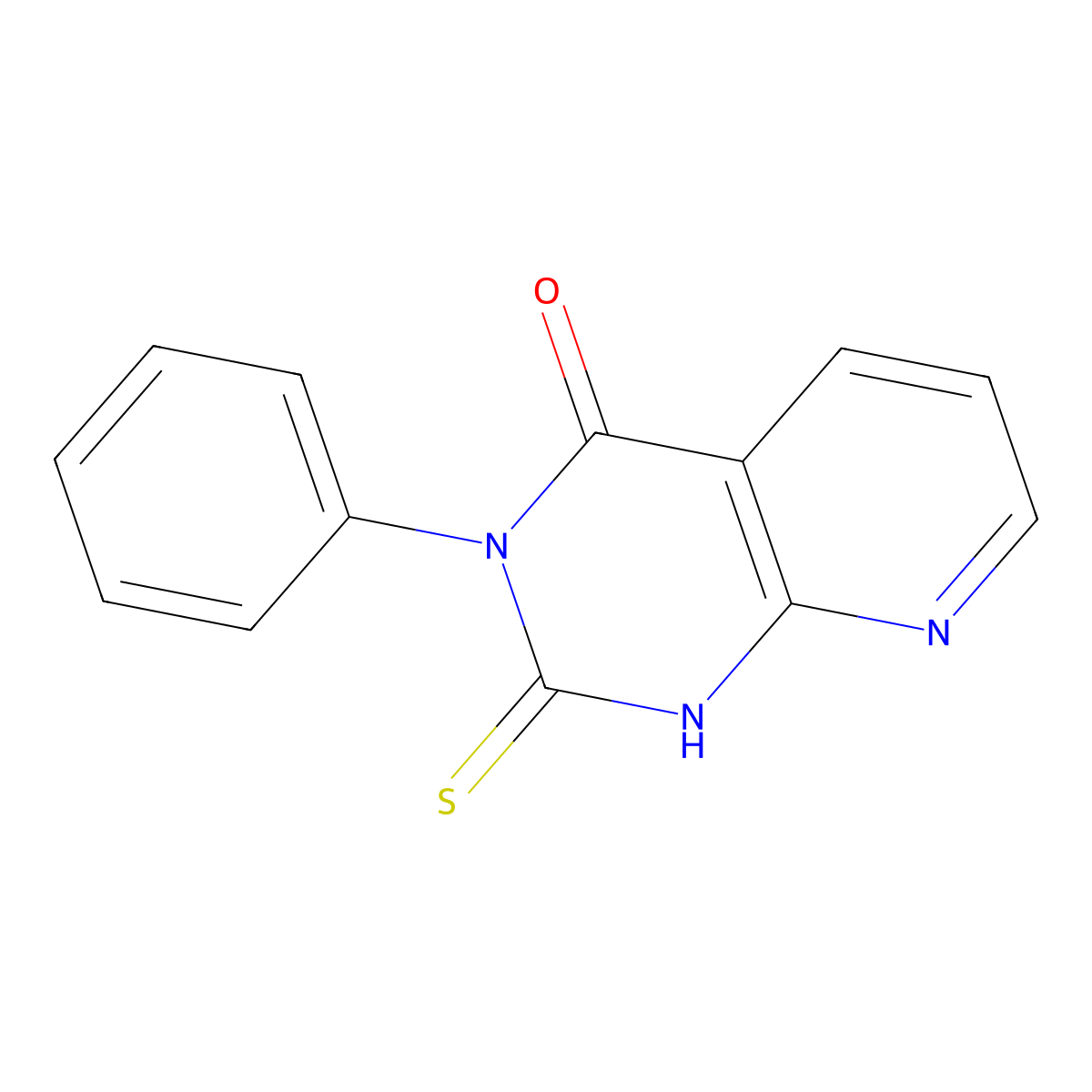 2-mercapto-3-phenylpyrido[2,3-d]pyrimidin-4(3H)-one molecular structure, CAS 14133-23-4