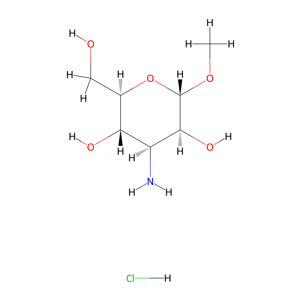 Methyl 3-amino-3-deoxy-a-d-mannopyranoside, HCl molecular structure, CAS 14133-35-8