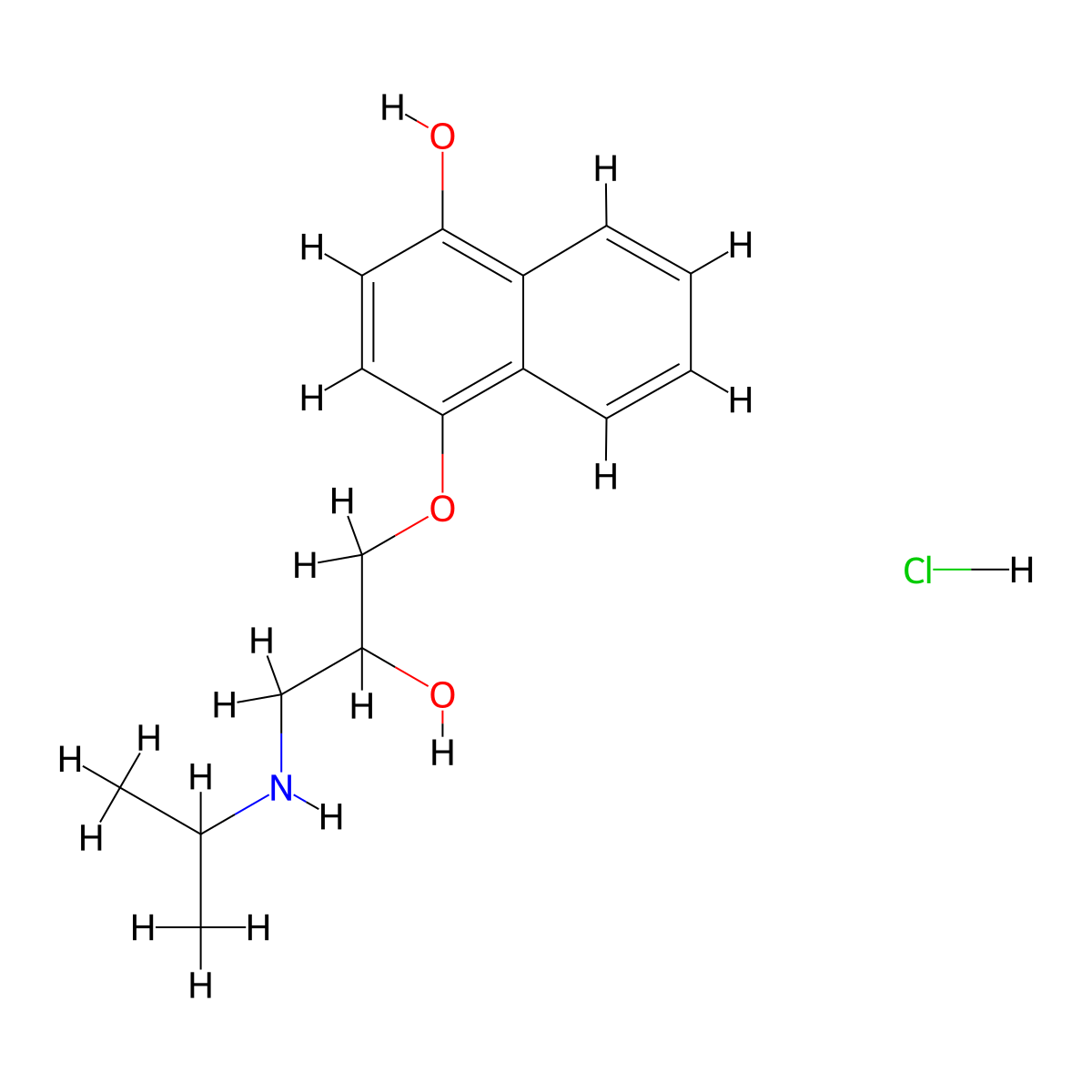 4-Hydroxypropranolol hydrochloride molecular structure, CAS 14133-90-5