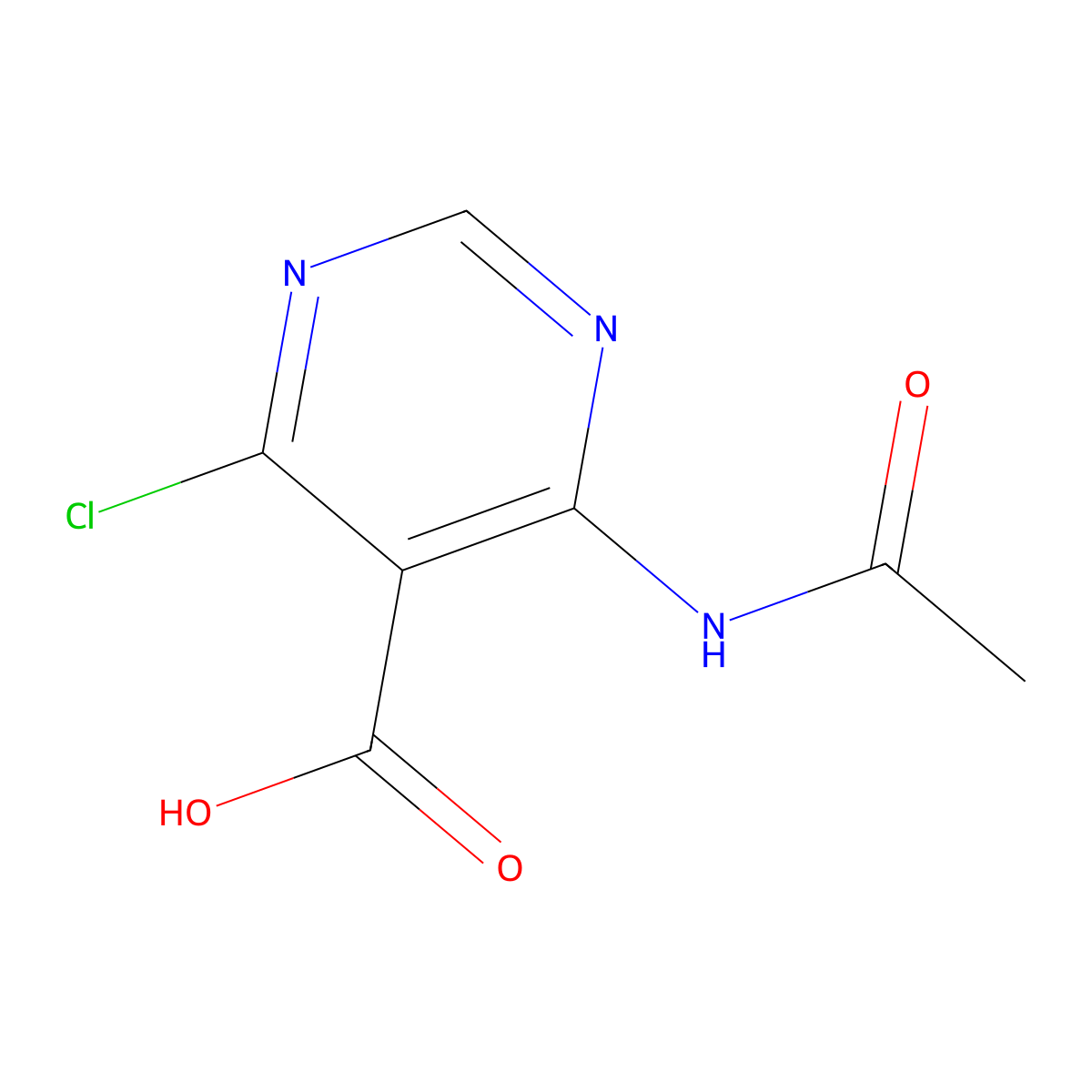 4-Chloro-6-acetamidopyrimidine-5-carboxylic acid molecular structure, CAS 1413309-79-1