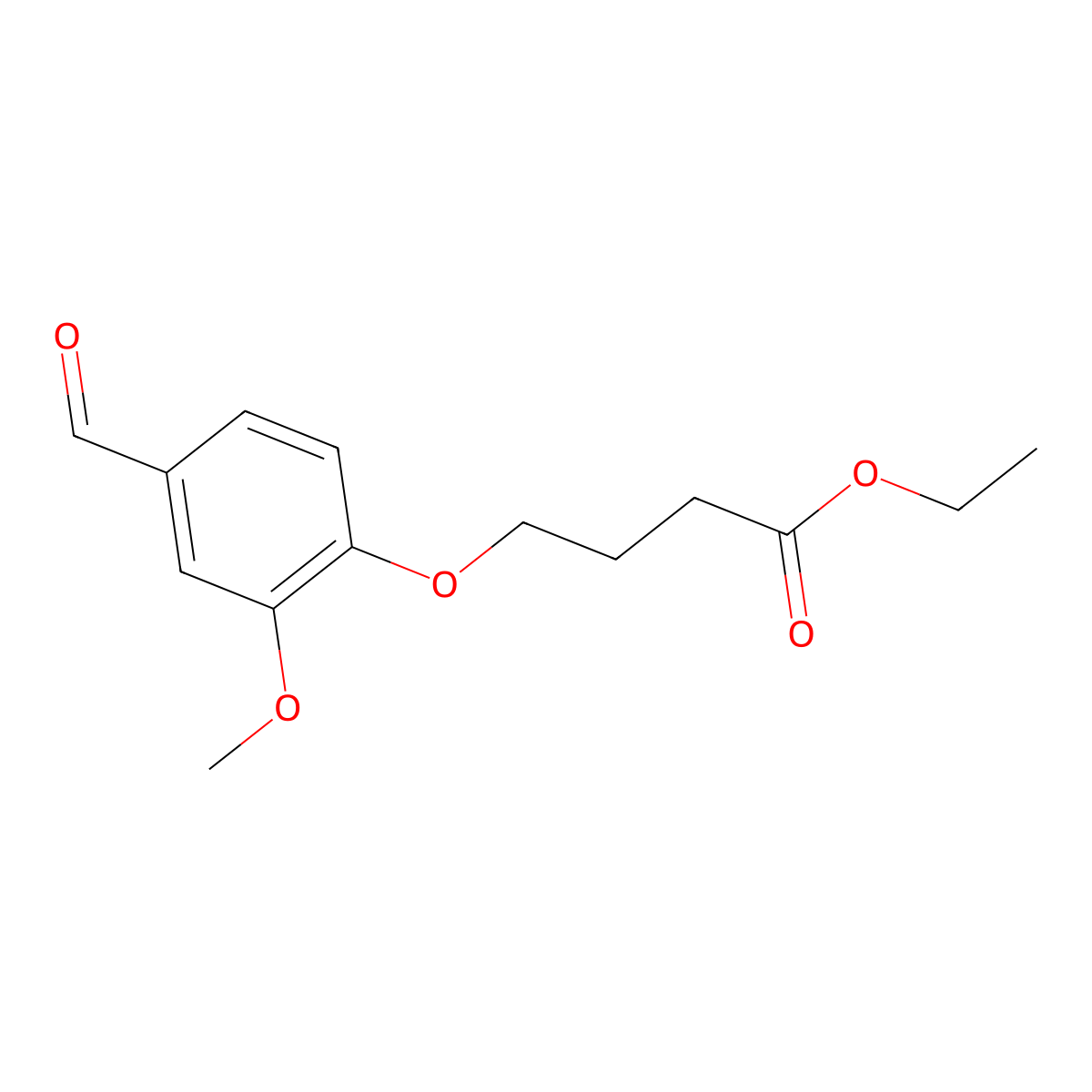 Ethyl 4-(4-formyl-2-methoxyphenoxy)butanoate molecular structure, CAS 141333-27-9