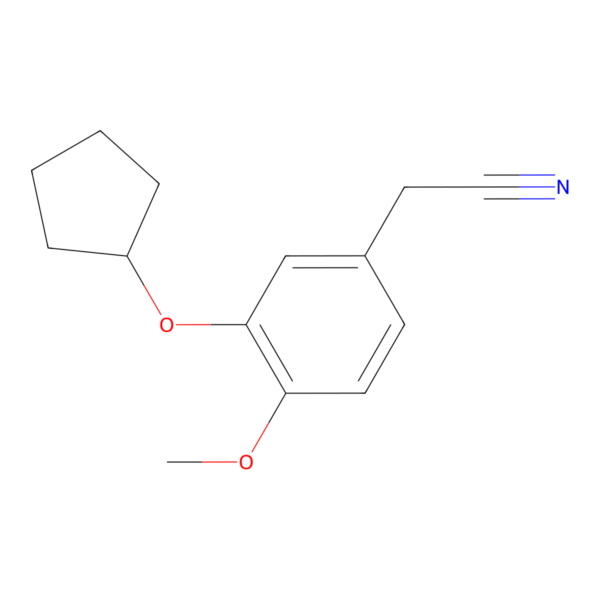 3-(Cyclopentyloxy)-4-methoxyphenylacetonitrile molecular structure, CAS 141333-36-0