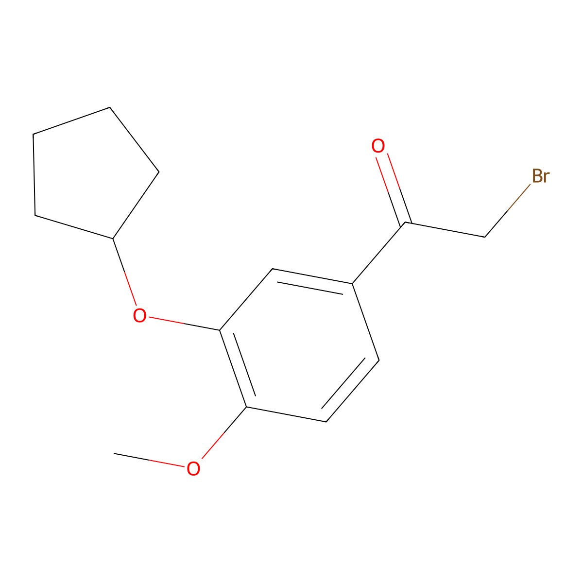 2-Bromo-1-[3-(cyclopentyloxy)-4-methoxyphenyl]ethan-1-one molecular structure, CAS 141333-65-5