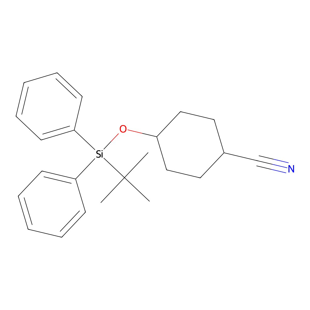 4-(Tert-butyldiphenylsilyloxy)cyclohexanecarbonitrile molecular structure, CAS 141336-97-2