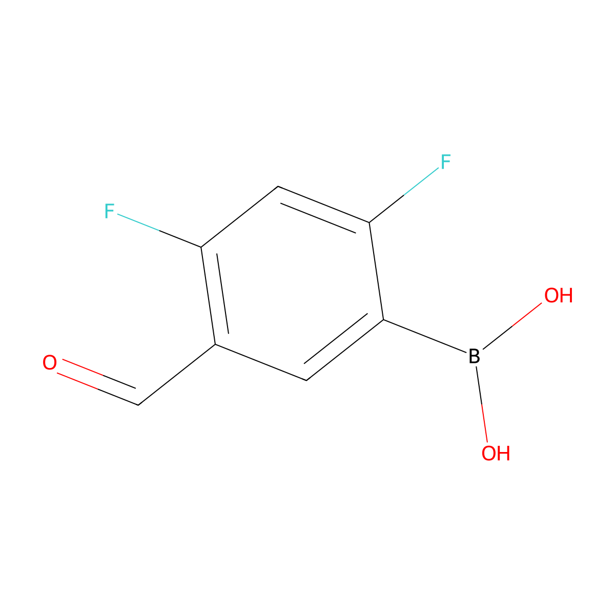 2,4-Difluoro-5-formylphenylboronic acid molecular structure, CAS 1413393-42-6