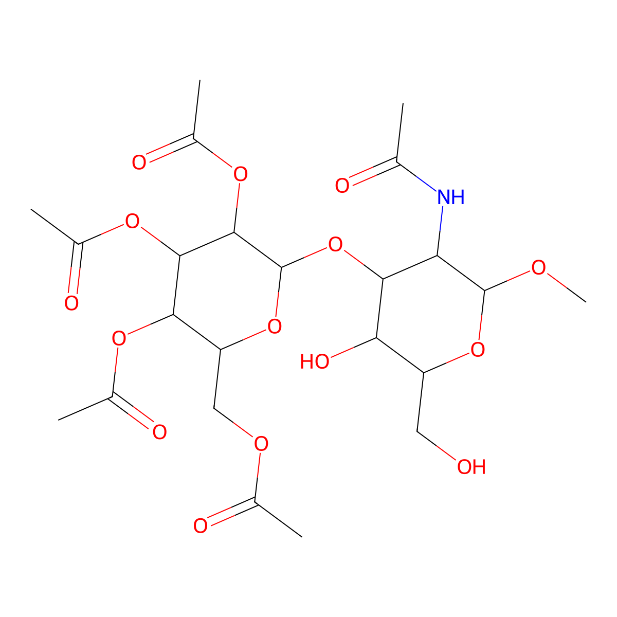 [6-[5-Acetamido-3-hydroxy-2-(hydroxymethyl)-6-methoxyoxan-4-yl]oxy-3,4,5-triacetyloxyoxan-2-yl]methyl acetate molecular structure, CAS 141342-92-9