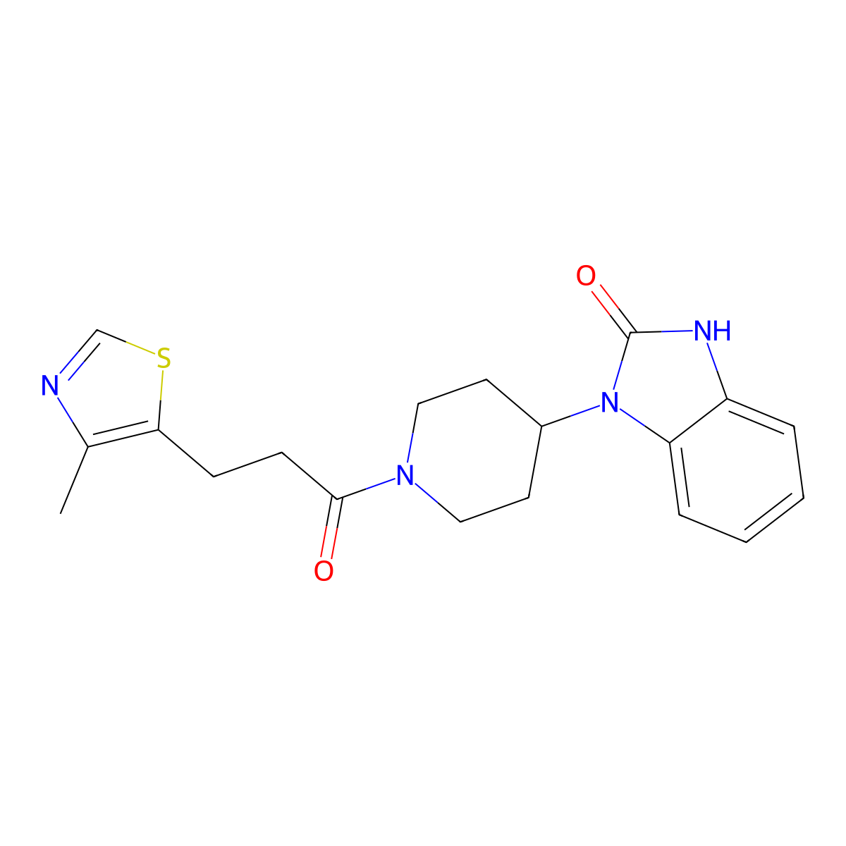 1-{1-[3-(4-methyl-1,3-thiazol-5-yl)propanoyl]-4-piperidinyl}-1,3-dihydro-2H-benzimidazol-2-one molecular structure, CAS 1413494-03-7