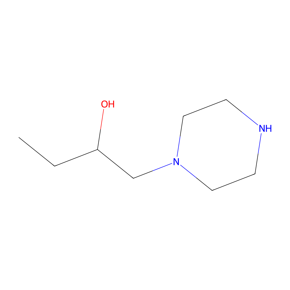 1-(Piperazin-1-yl)butan-2-ol molecular structure, CAS 14135-69-4