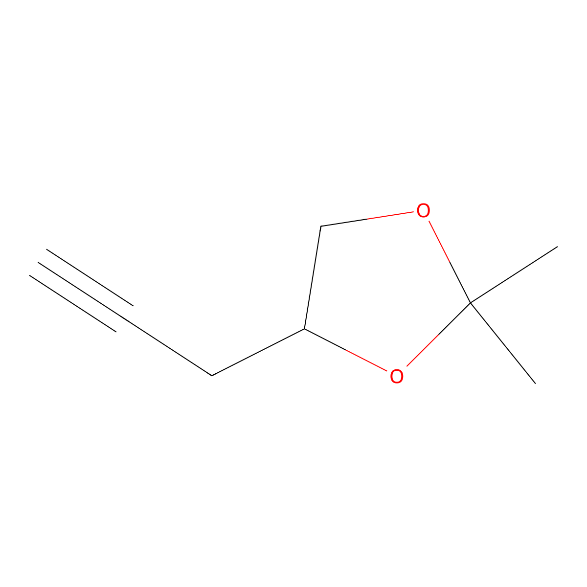 (4S)-2,2-dimethyl-4-(prop-2-yn-1-yl)-1,3-dioxolane molecular structure, CAS 141352-76-3