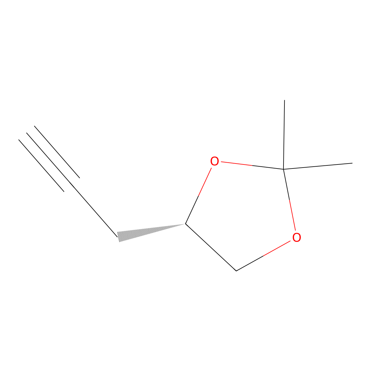 (4S)-2,2-dimethyl-4-(prop-2-yn-1-yl)-1,3-dioxolane molecular structure, CAS 141352-76-3