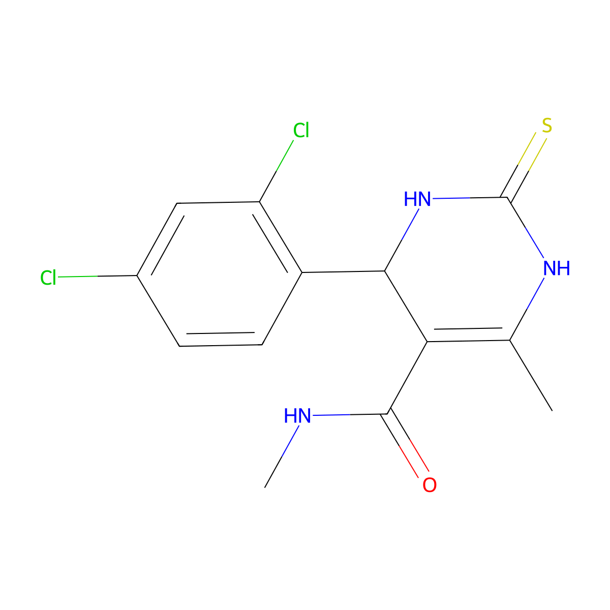 4-(2,4-dichlorophenyl)-N,6-dimethyl-2-sulfanylidene-3,4-dihydro-1H-pyrimidine-5-carboxamide molecular structure, CAS 141354-16-7