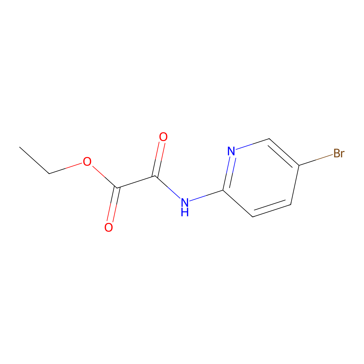 Ethyl 2-((5-bromopyridin-2-yl)amino)-2-oxoacetate molecular structure, CAS 141354-54-3
