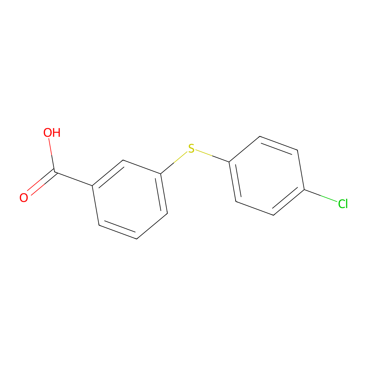3-(4-Chlorophenyl)sulfanylbenzoic acid molecular structure, CAS 141358-07-8