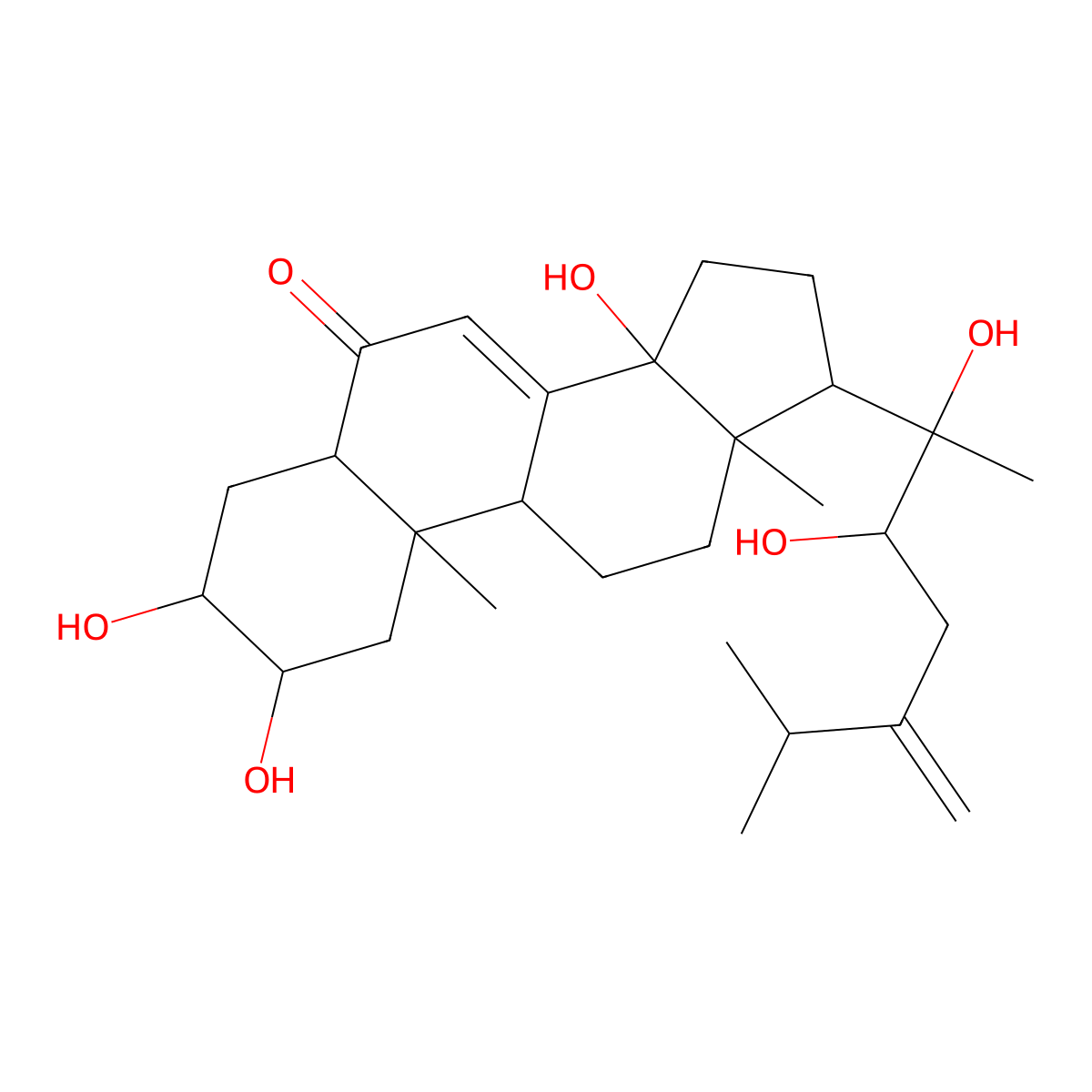 (2S,3R,5R,9R,10R,13R,14S,17S)-17-[(2R,3R)-2,3-dihydroxy-6-methyl-5-methylideneheptan-2-yl]-2,3,14-trihydroxy-10,13-dimethyl-2,3,4,5,9,11,12,15,16,17-decahydro-1H-cyclopenta[a]phenanthren-6-one molecular structure, CAS 141360-89-6