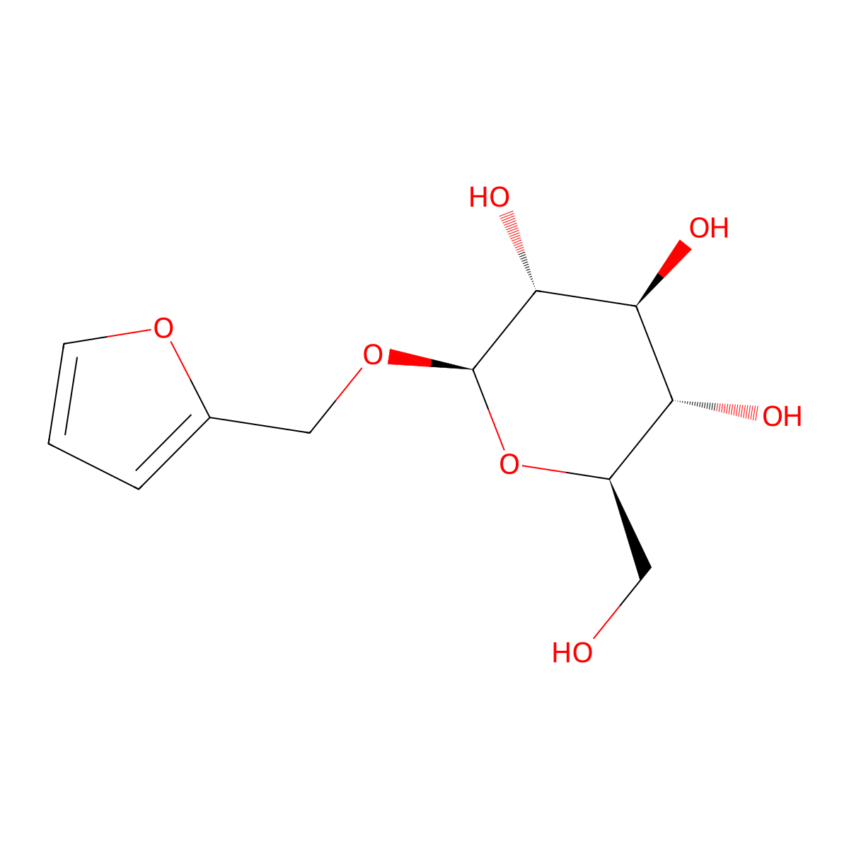 2-Furanylmethyl beta-D-glucopyranoside molecular structure, CAS 141360-95-4