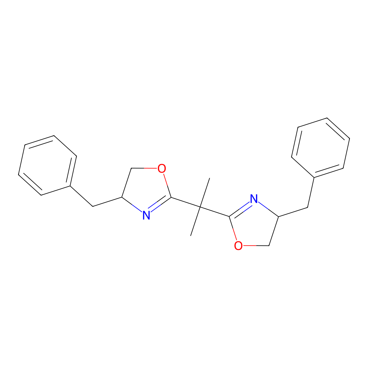 (+)-2,2'-Isopropylidenebis[(4R)-4-benzyl-2-oxazoline] molecular structure, CAS 141362-77-8