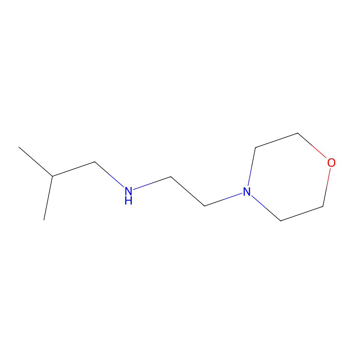 2-methyl-N-(2-morpholinoethyl)propan-1-amine molecular structure, CAS 141366-76-9