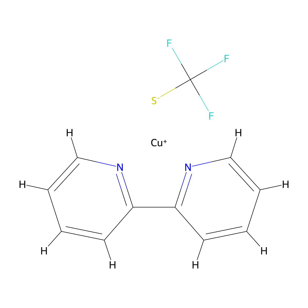 2,2'-Bipyridine; ((trifluoromethyl)sulfanyl)copper molecular structure, CAS 1413732-47-4