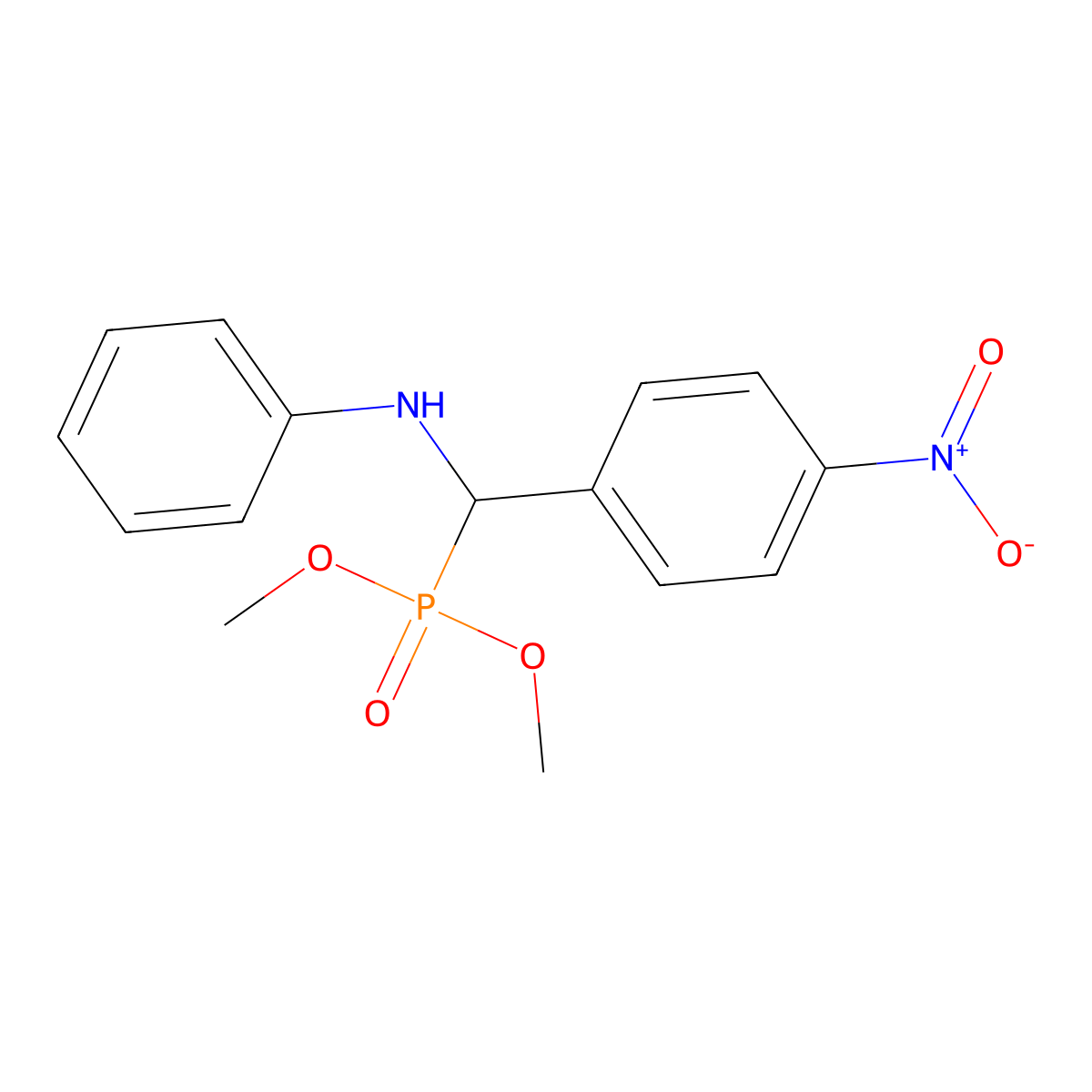 Phosphonic acid, [(4-nitrophenyl)(phenylamino)methyl]-, dimethyl ester molecular structure, CAS 141380-75-8