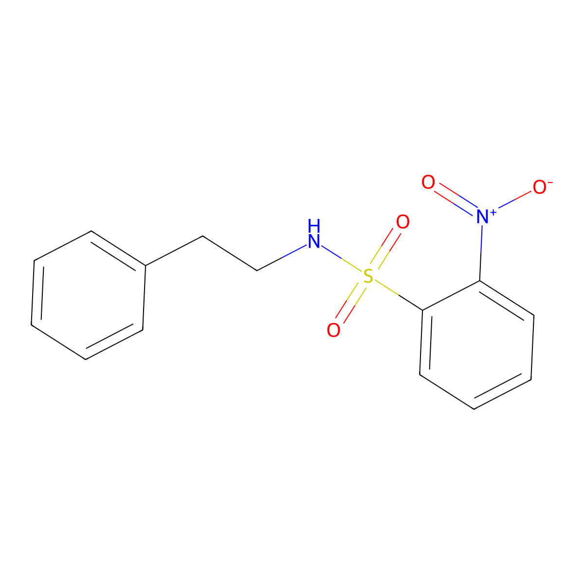 2-nitro-N-phenethylbenzenesulfonamide molecular structure, CAS 141381-81-9