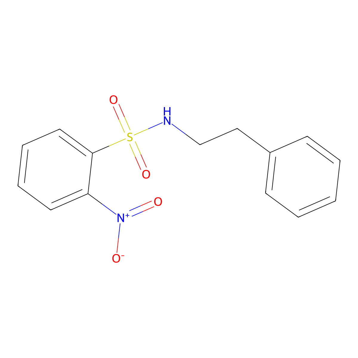 2-nitro-N-phenethylbenzenesulfonamide molecular structure, CAS 141381-81-9