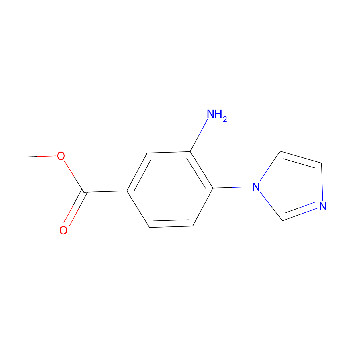 Methyl 3-amino-4-(1h-imidazol-1-yl)benzoate molecular structure, CAS 141388-49-0