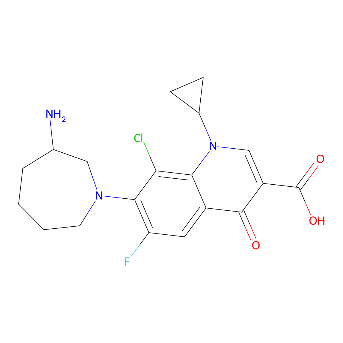 Besifloxacin molecular structure, CAS 141388-76-3