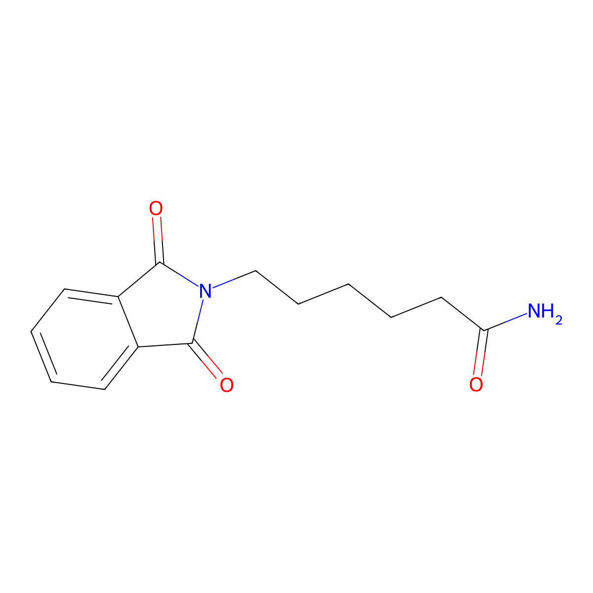 6-(1,3-dioxo-2,3-dihydro-1H-isoindol-2-yl)hexanamide molecular structure, CAS 141391-34-6