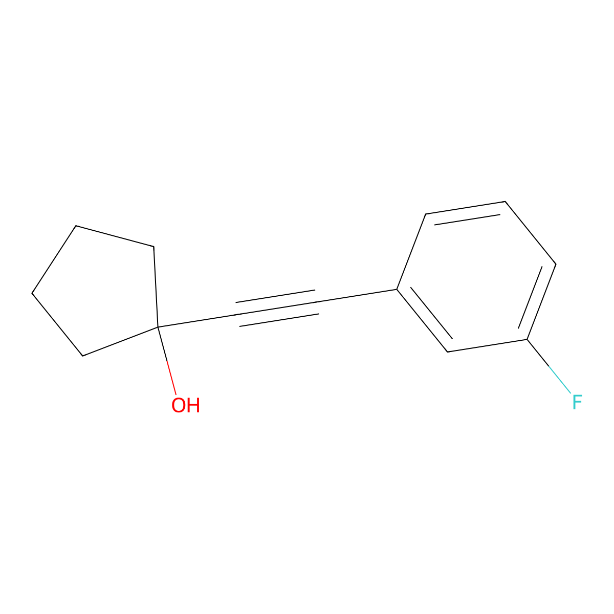 1-[2-(3-Fluorophenyl)ethynyl]cyclopentanol molecular structure, CAS 1413918-80-5